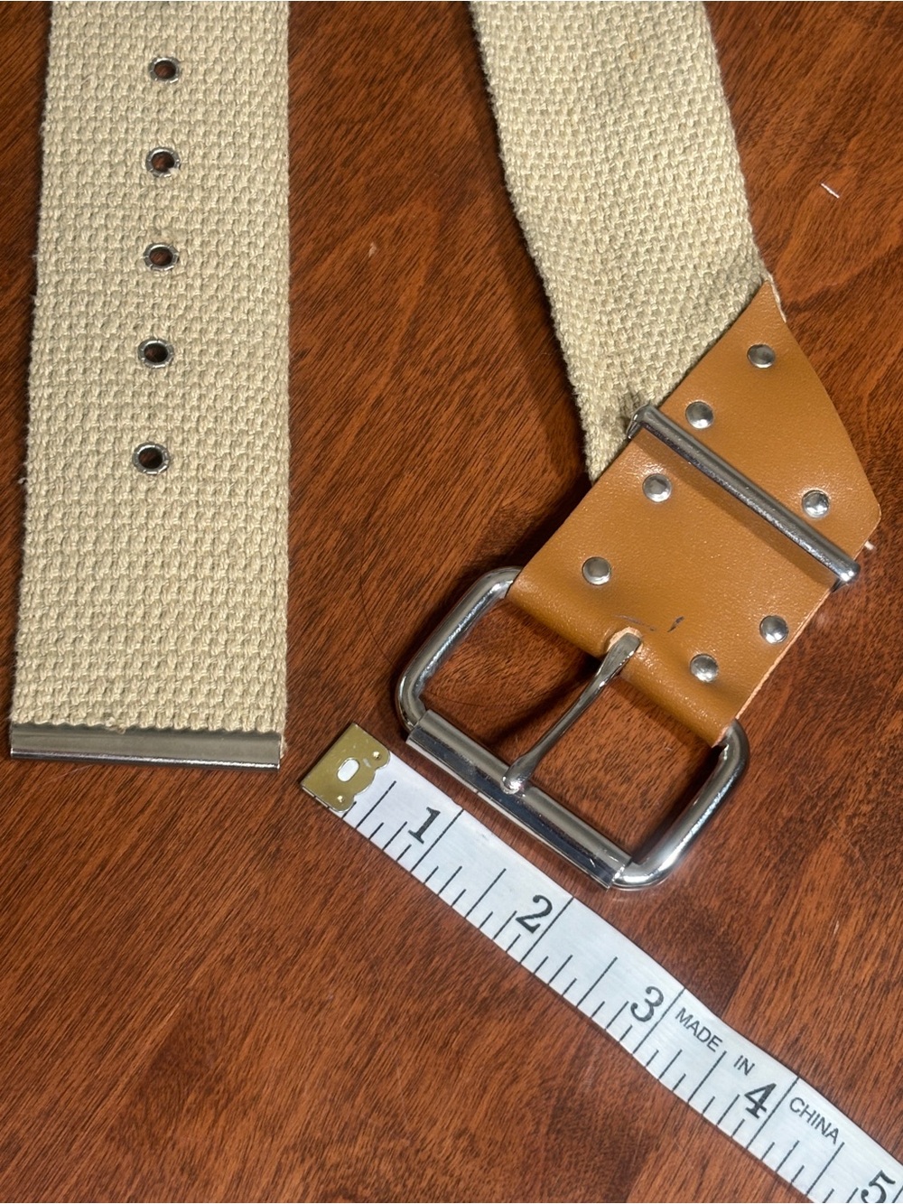 Classic Canvas Men’s Belt with Tan Leather Accents